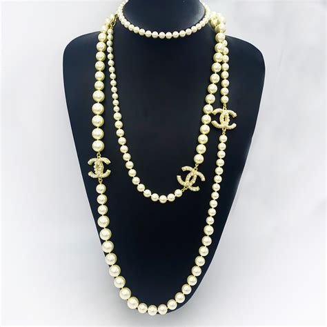 chanel silver chain|chanel pearl necklace price list.